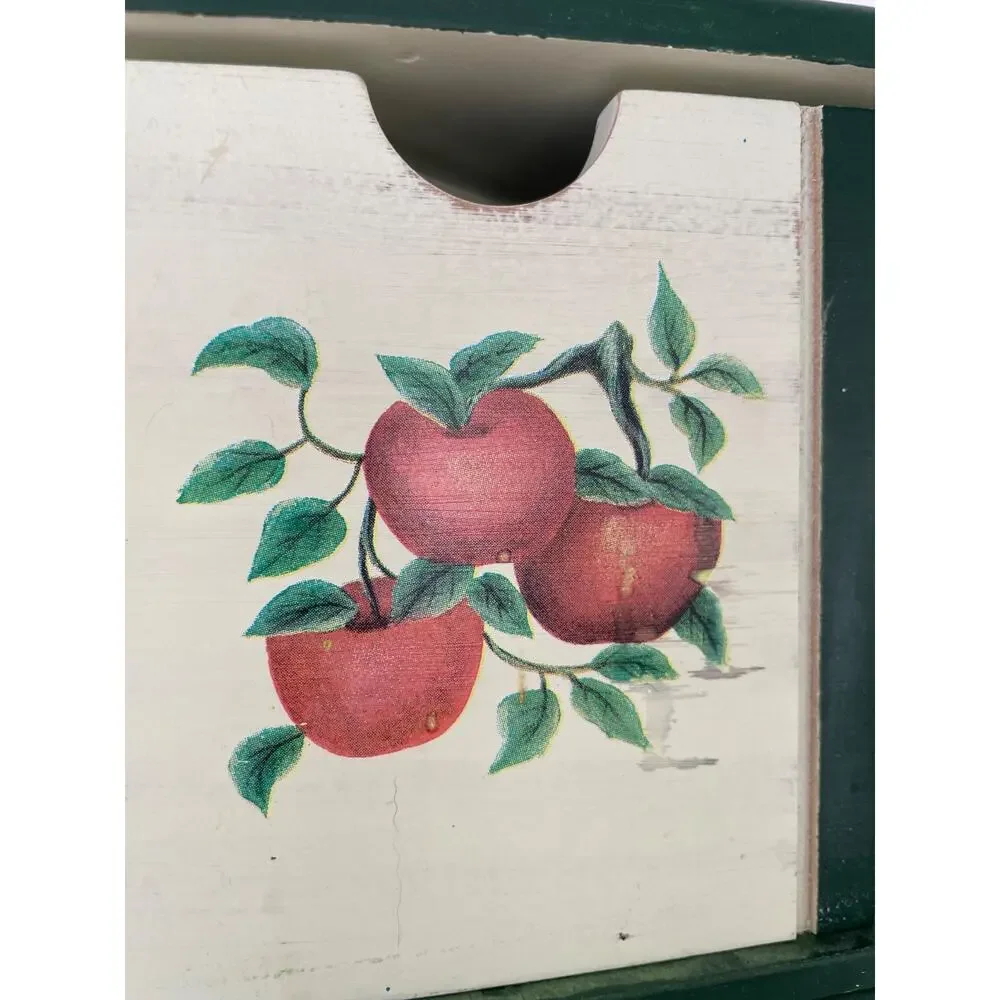 Princess House Fruit Vine Corner Wood Drawers Counter/ Wall w/2 Single Drawers